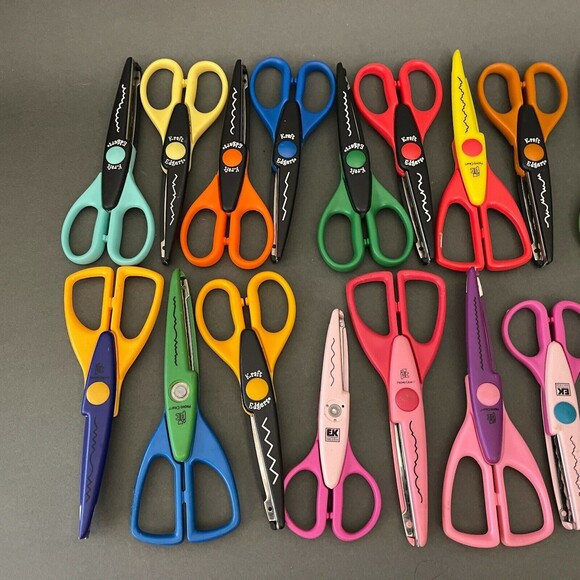 EK Success Paper Shapers Photo Kraft Edgers Craft Scissors Assortment Lot of 24 - Picture 2 of 6